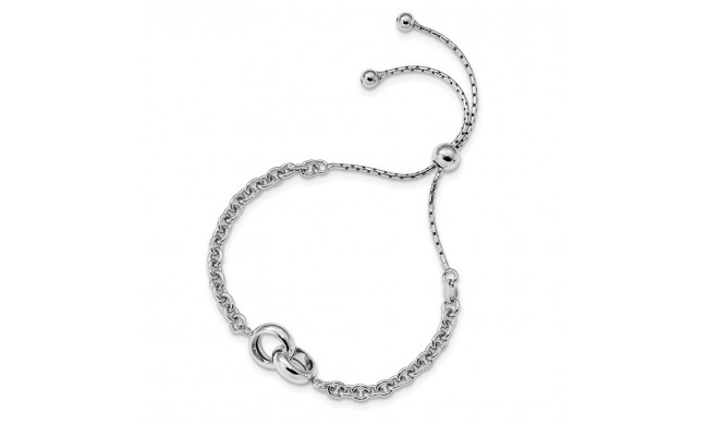 Quality Gold Sterling Silver Rhodium-plated Fancy Link Adjustable 4- 9in Bracelet - QG4531