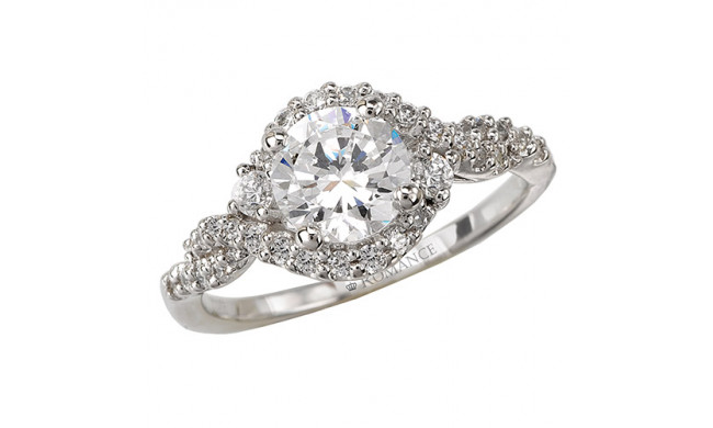 14k White Gold Halo Semi-Mount Diamond Engagement Ring