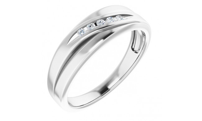 14K White 1/10 CTW Diamond 5-Stone Band - 12278960003P