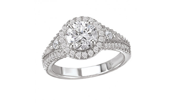 La Vie 14k White Gold Halo Semi-Mount Engagement Ring