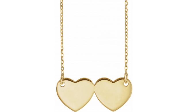 14K Yellow Double Heart 17 Necklace - 863861002P