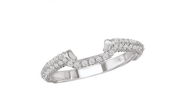 La Vie 14k White Gold Curved Wedding Band