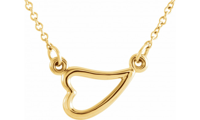 14K Yellow Heart 16-18 Necklace - 86418102P