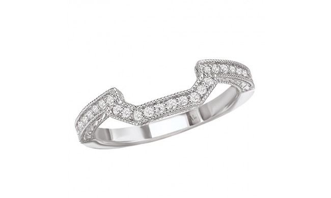 La Vie 14k White Gold Curved Wedding Band