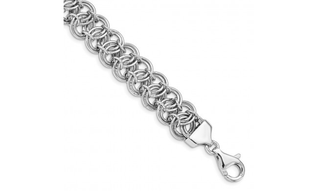 Quality Gold Sterling Silver Rhodium-plated Link Bracelet - QG4984-8