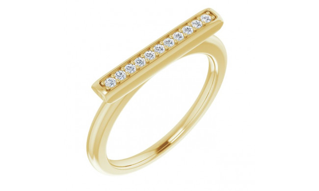 14K Yellow 1/10 CTW Diamond Bar Ring - 65182260000P