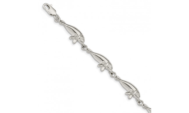 Quality Gold Sterling Silver Manatees Bracelet - QA36-7