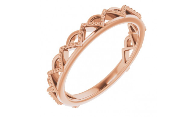 14K Rose Stackable Crown Ring - 51891103P