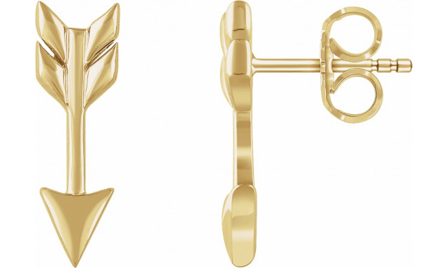 14K Yellow Arrow Earrings - 65238960001P