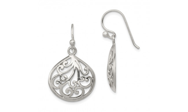 Quality Gold Sterling Silver Swirl Dangle Earrings - QE11990