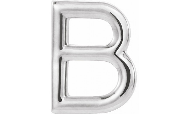 14K White Single Initial B Earring - 86800107P
