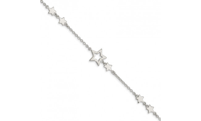 Quality Gold Sterling Silver Star Bracelet - QA71-7.5