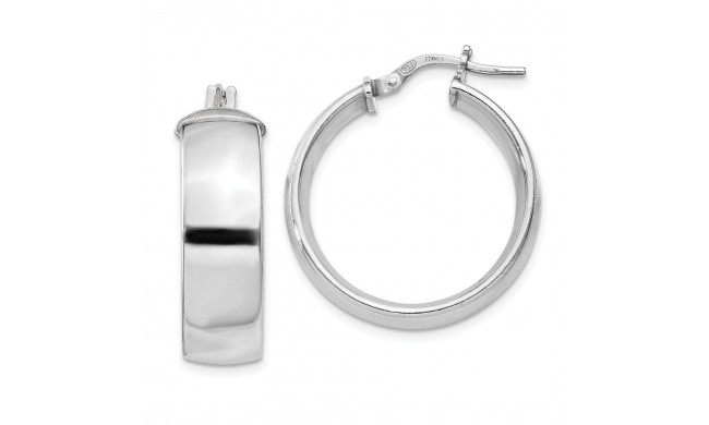 Quality Gold Sterling Silver Rhodium-plated Hoop Earrings - QE11543