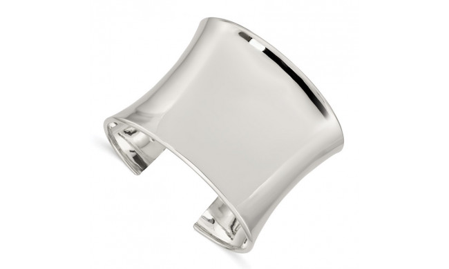 Quality Gold Sterling Silver 50mm Cuff Bangle Bracelet - QB338