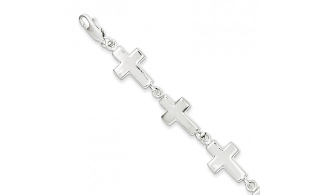 Quality Gold Sterling Silver Crosses Bracelet - QA25-7