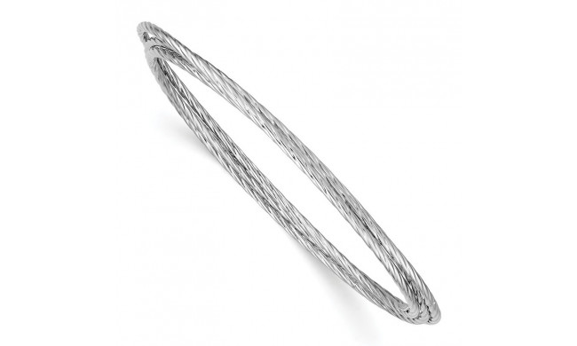 Quality Gold Sterling Silver Rhodium Plated Twisted Intertwined Bangle Bracelet - QB702