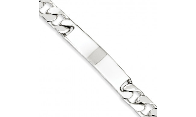 Quality Gold Sterling Silver Polished Engraveable Curb Link ID Bracelet - QID137-7.5
