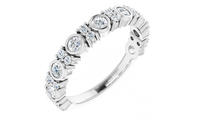 14K White 3/4 CTW Diamond Anniversary Band - 123799600P