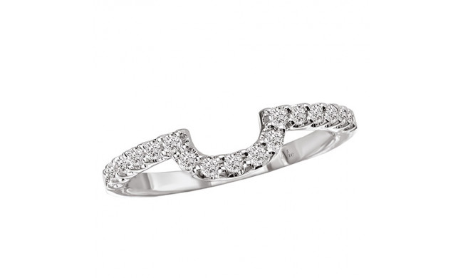 14k White Gold Curved Wedding Band