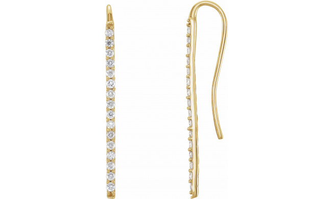 14K Yellow 1/3 CTW Diamond Bar Earrings - 65222860000P