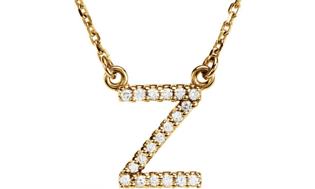 14K Yellow Initial Z .08 CTW Diamond 16 Necklace - 67311151P