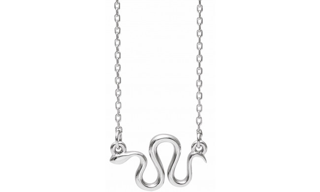 14K White Snake 16-18 Necklace - 86613600P