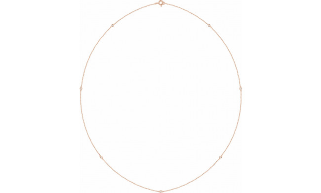 14K Rose 1/4 CTW Diamond 7-Station 24 Necklace - 6857760032P
