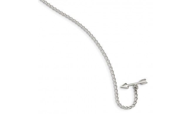 Quality Gold Sterling Silver Polished Heart with Arrow 7.5in Toggle Bracelet - QG4263-7.5