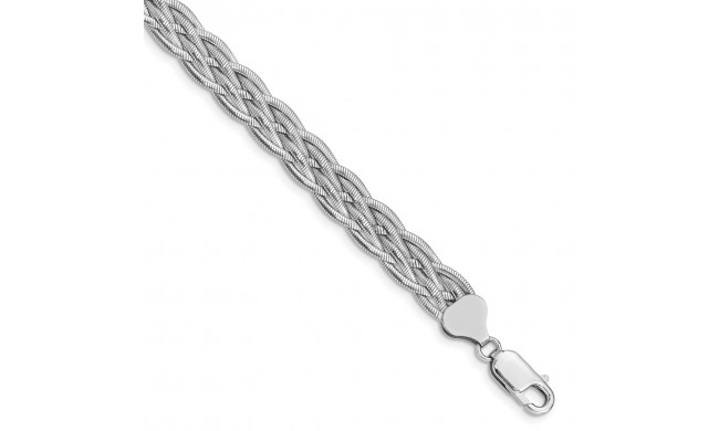 Quality Gold Sterling Silver Rhodium-plated Woven Snake Chain Bracelet - QG4968-7.5