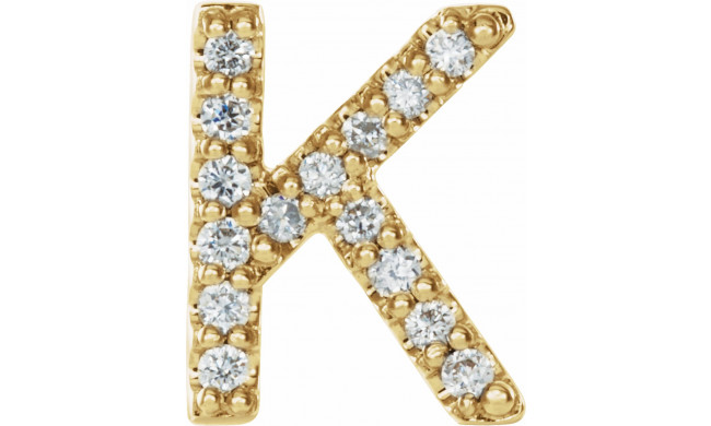 14K Yellow .05 CTW Diamond Single Initial K Earring - 867976051P