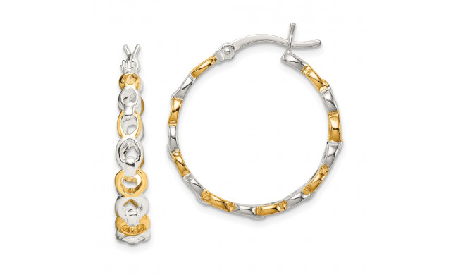 Quality Gold Sterling Silver Flash Gold-plated Hoop Earrings - QE11574