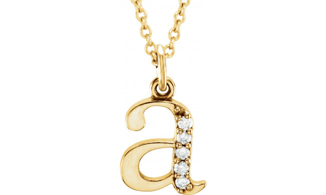 14K Yellow .025 CTW Diamond Lowercase Initial a 16 Necklace - 8580360001P