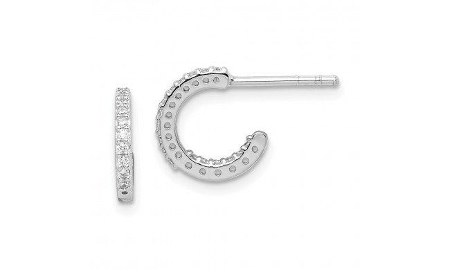 Quality Gold Sterling Silver Rhodium Plated CZ Hoop Earrings - QE14751