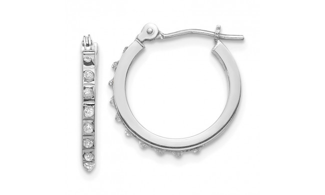 Quality Gold 14k White Gold Diamond Fascination Hinged Hoop Earrings - DF176