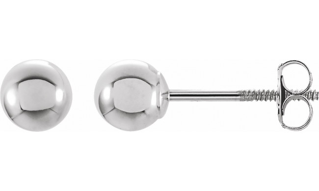 14K White 4 mm Ball Stud Earrings - 2393260014P