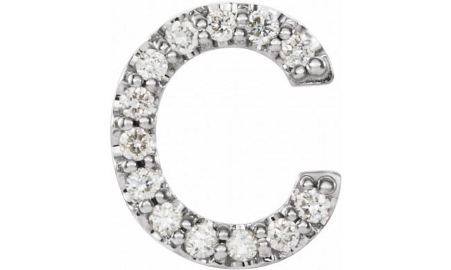 14K White .05 CTW Diamond Single Initial C Earring - 867976010P