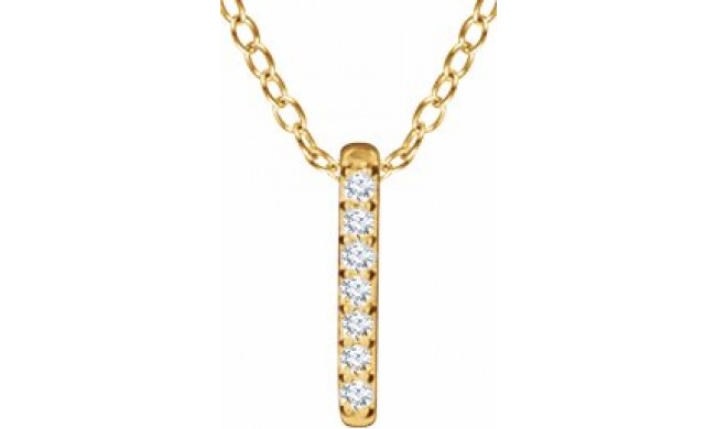14K Yellow .05 CTW Diamond Bar 16-18 Necklace - 65221860000P