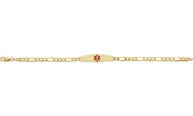 14K Yellow & Red Enamel Medical Identification 7 Bracelet - CH109120498P