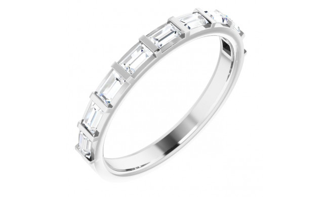 14K White 5/8 CTW Diamond Straight Baguette Anniversary Band - 123178604P