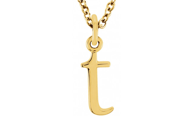 14K Yellow Lowercase Initial t 16 Necklace - 8578070057P