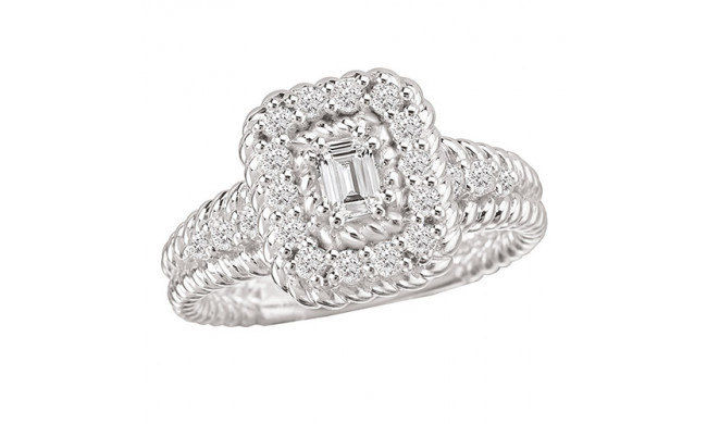 14k White Gold Halo Semi-Mount Diamond Engagement Ring