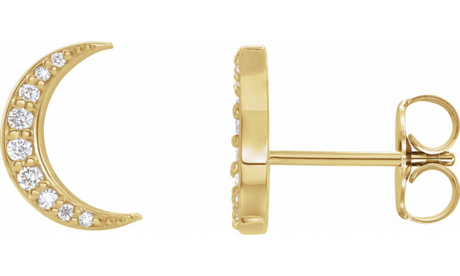 14K Yellow 1/10 CTW Diamond Crescent Moon Earrings - 86941601P