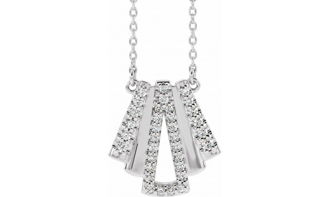 14K White 1/4 CTW Diamond Art Deco 18 Necklace - 86916615P