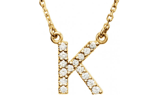 14K Yellow Initial K 1/8 CTW Diamond 16 Necklace - 67311136P