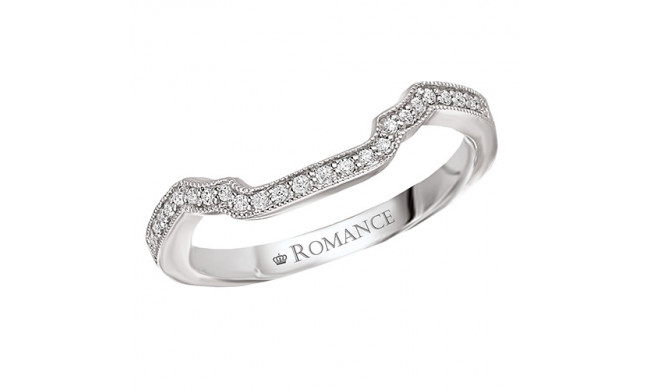 Romance 18k White Gold Curved Diamond Wedding Band