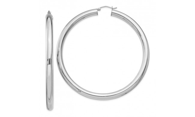 Quality Gold Sterling Silver Rhodium-plated 5mm Polished Hoop Earrings - QE4412