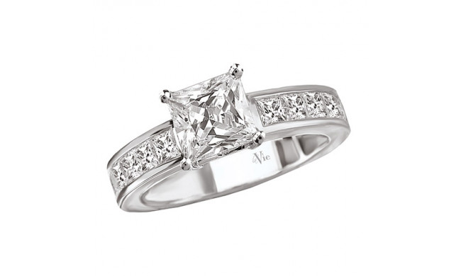 14k White Gold Peg Head Semi-Mount Engagement Ring