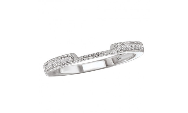 La Vie 14k White Gold Curved Wedding Band