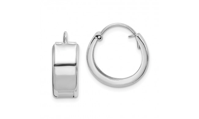 Quality Gold Sterling Silver Rhodium-plated 6x16mm Hoop Earrings - QE14144