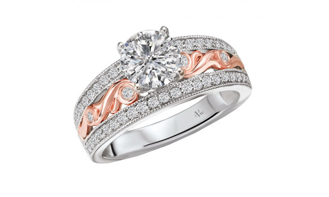 La Vie 14k Two Tone Gold Semi-Mount Engagement Ring